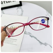 Reading Glasses Blue Light Blocking Auto Focus Oval Frame HD Anti-Fatigure Glasses for Women Readers Rose Red 150